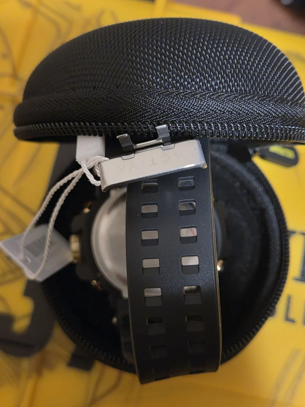 Black and Gold Digital Sports Smartwatch - With Case & Keychain